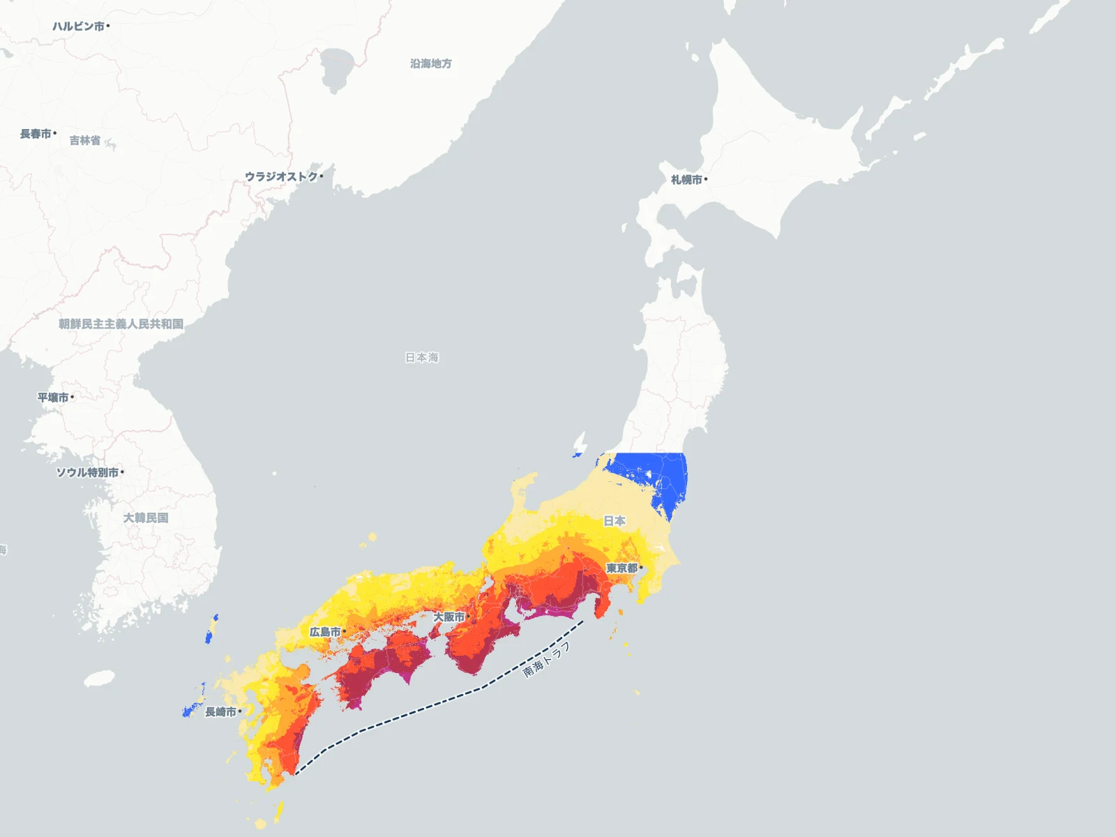 Nankai Trough hazard map interactive interface
