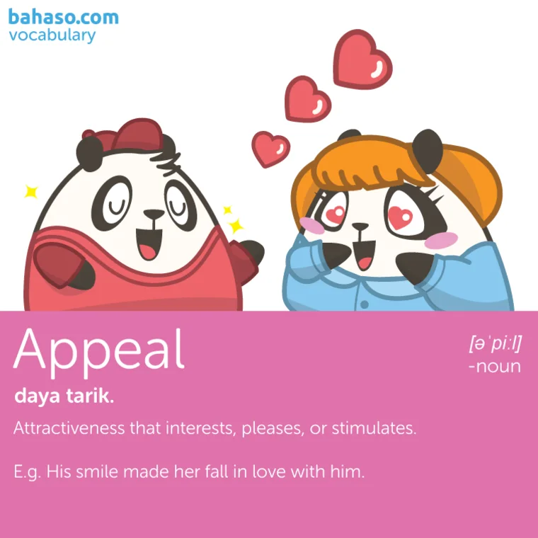 Bahaso vocabulary card, Appeal
